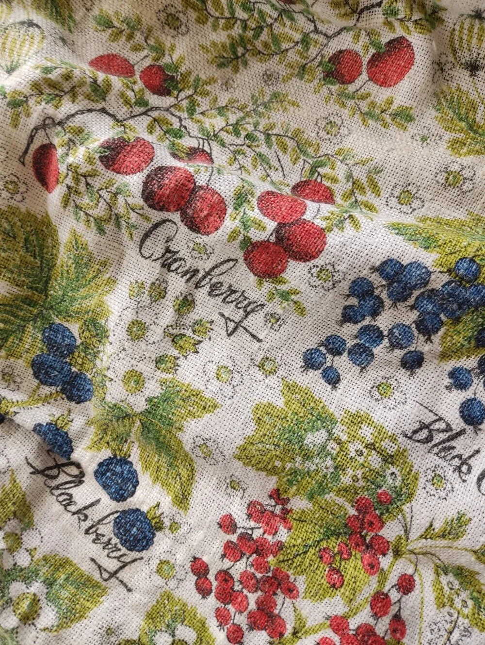 VTG 60s 70s Martex Snap On Towel Apron Fruit Berry Botanical Linen Terry Cloth